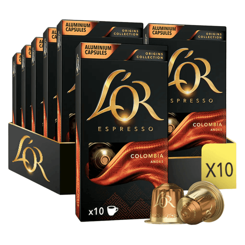 Pack Café L'OR 100 Cápsulas Colombia Compatibles Nespresso - Qumir