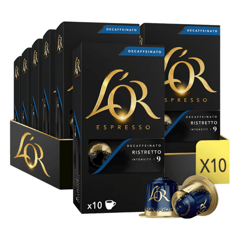 Pack Café L'OR 100 Cápsulas Ristretto Descafeinado Compatibles Nespresso - Qumir