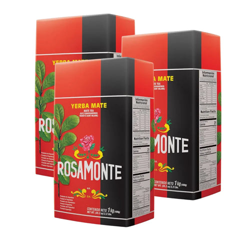 Pack Yerba Mate Rosamonte Tradicional 1 Kg  - 3 Uds