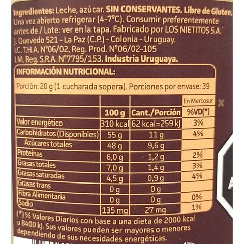 Dulce de Leche Nietitos 400 Grs - Qumir
