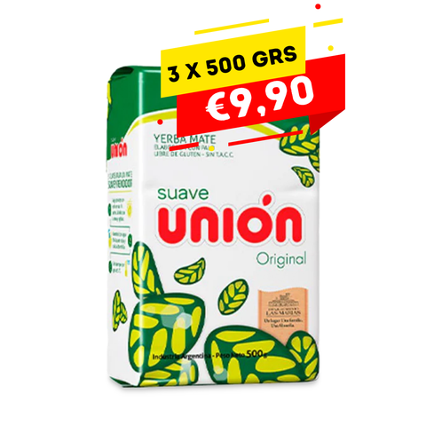 Union Yerba Mate Suave Pack 3 x 500 Grs