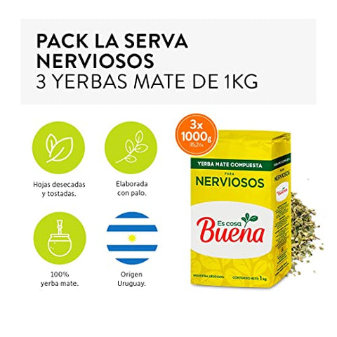 La Selva Es Cosa Buena Pack de 3 Kilos de Yerba Mate Nerviosos