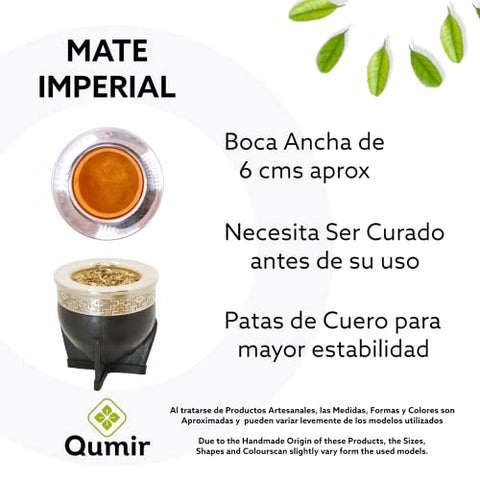 Mate Imperial de Calabaza con Virola de Alpaca Color Negro